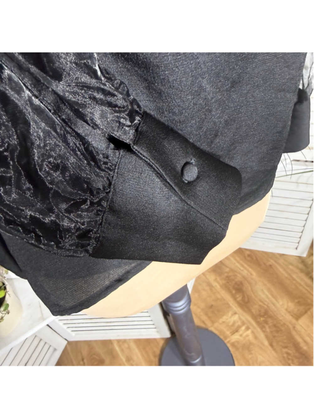 Express Y2K blouse black sheer lace cocktail whimsigoth boho fairy festival sz M - Picture 8 of 9